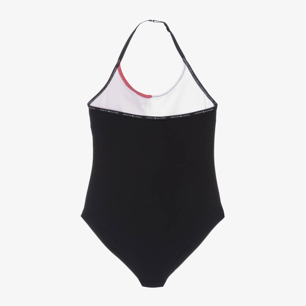 Tommy Hilfiger-Girls Blue Colourblock Swimsuit | Childrensalon