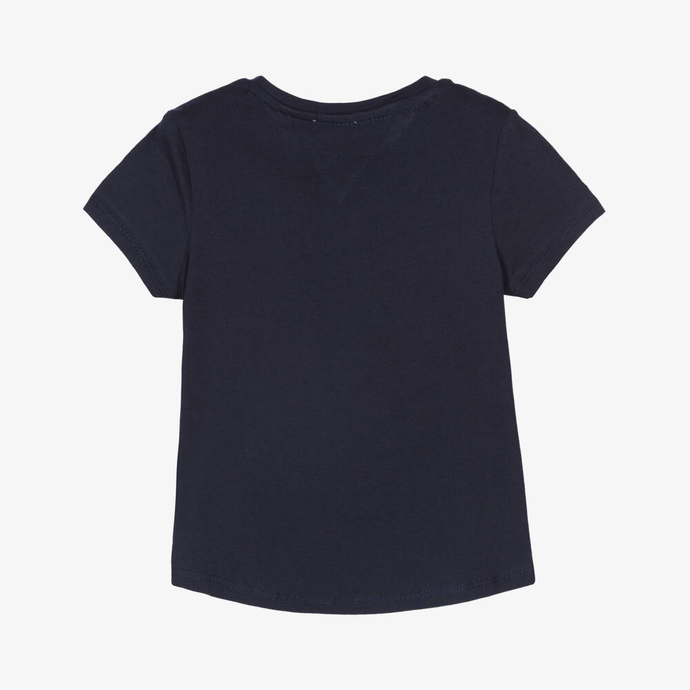 Tommy Hilfiger-تيشيرت قطن عضوي لون كحلي للبنات | Childrensalon