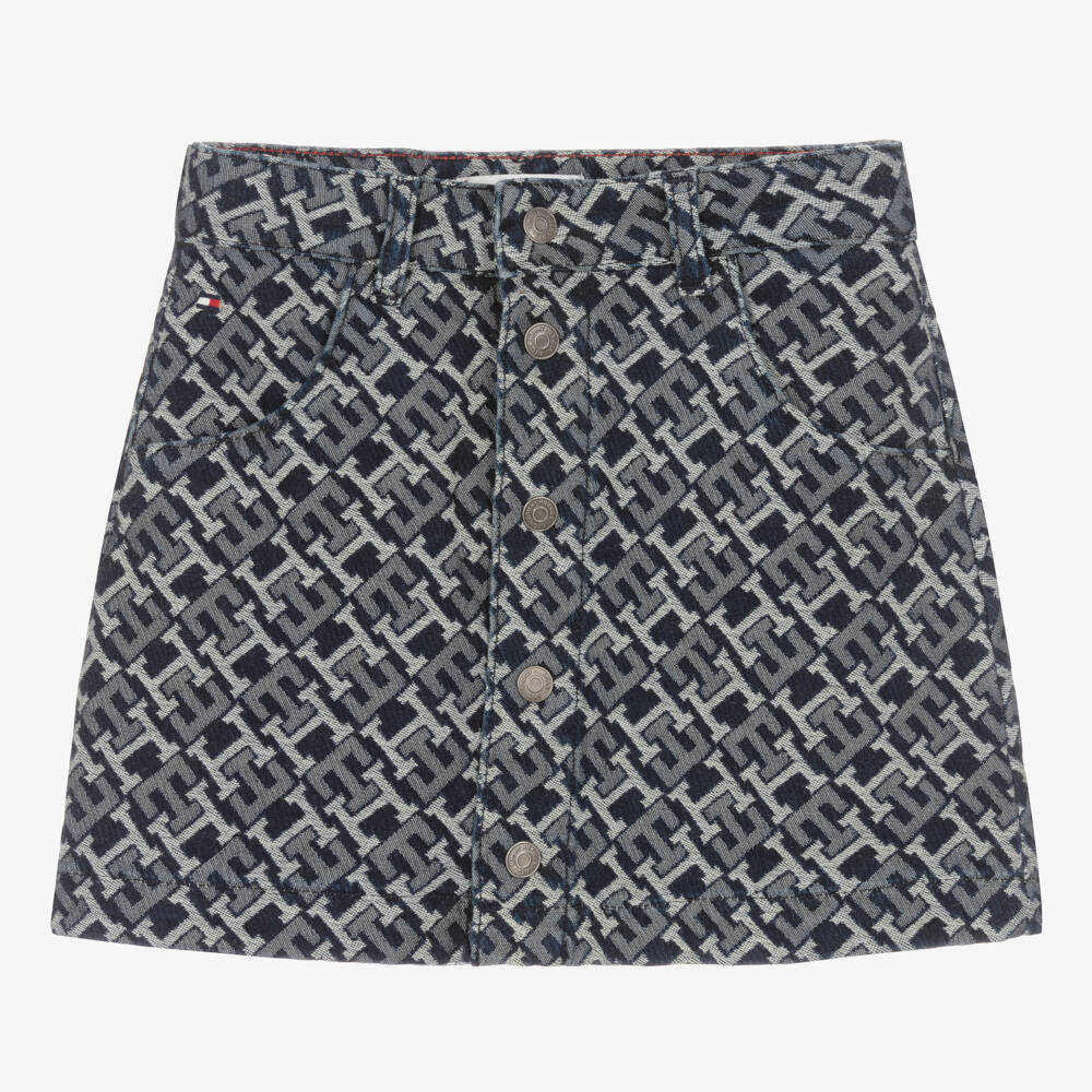 Tommy Hilfiger Jeans Blue Recycled Cotton Mini Skirt