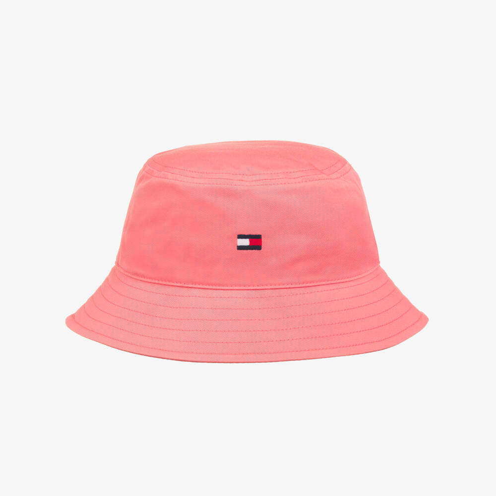 Tommy Hilfiger-Girls  Cotton Bucket Hat with Embroidered Flag Logo | Childrensalon