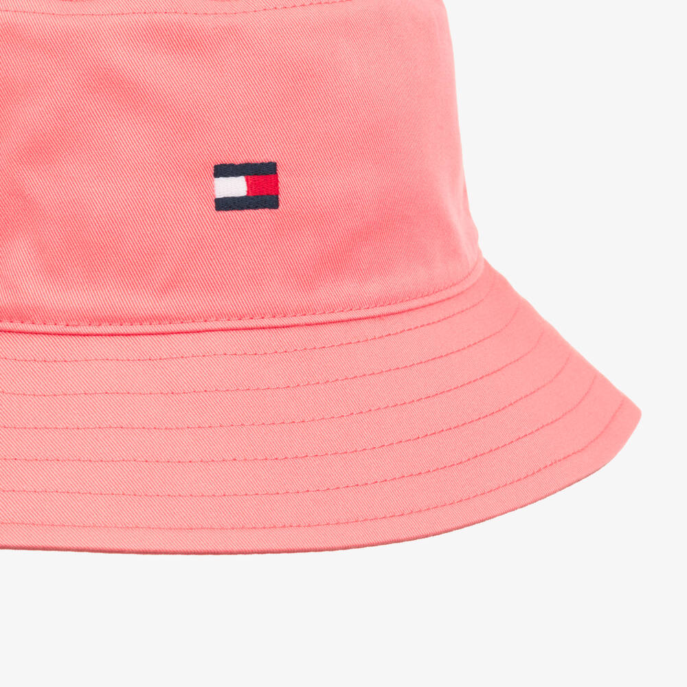 Tommy Hilfiger-Girls Cotton Bucket Hat with Embroidered Flag Logo | Childrensalon