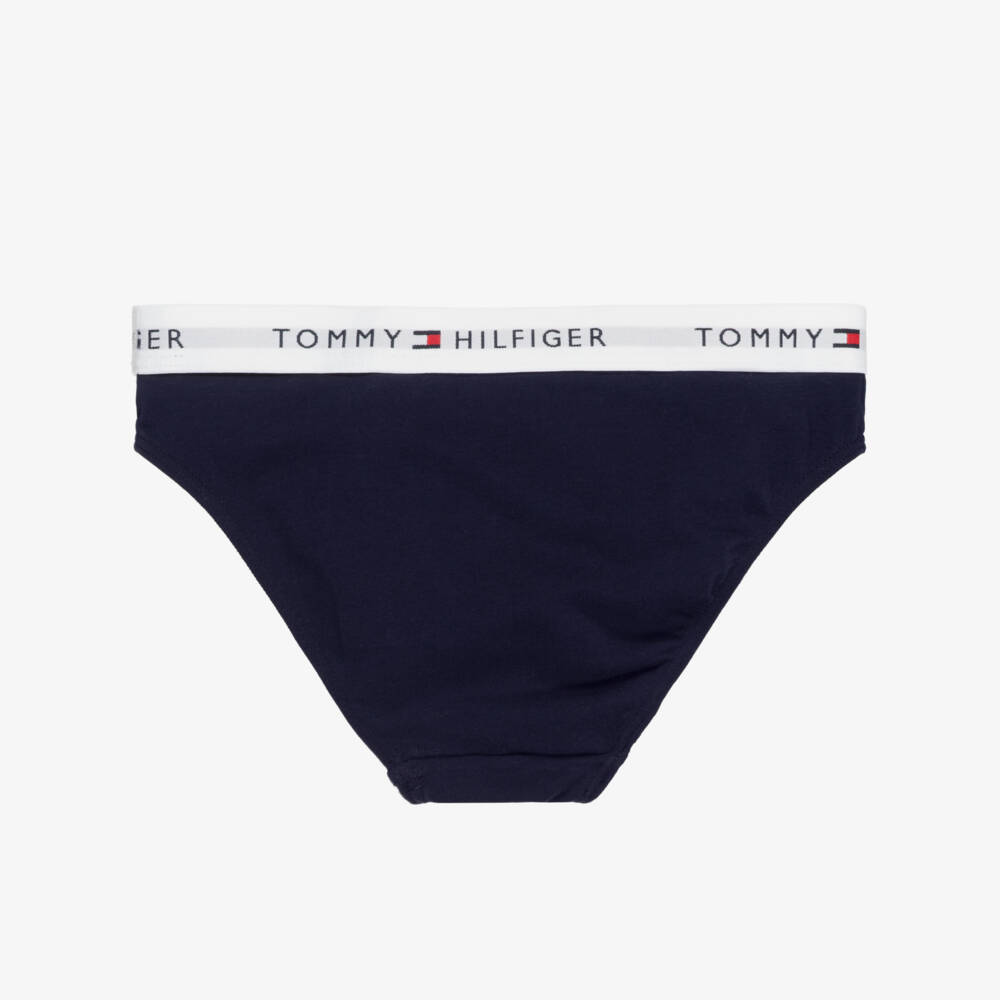 Tommy Hilfiger-Girls Cotton Knickers in Pink & Navy Blue (2 Pack) | Childrensalon