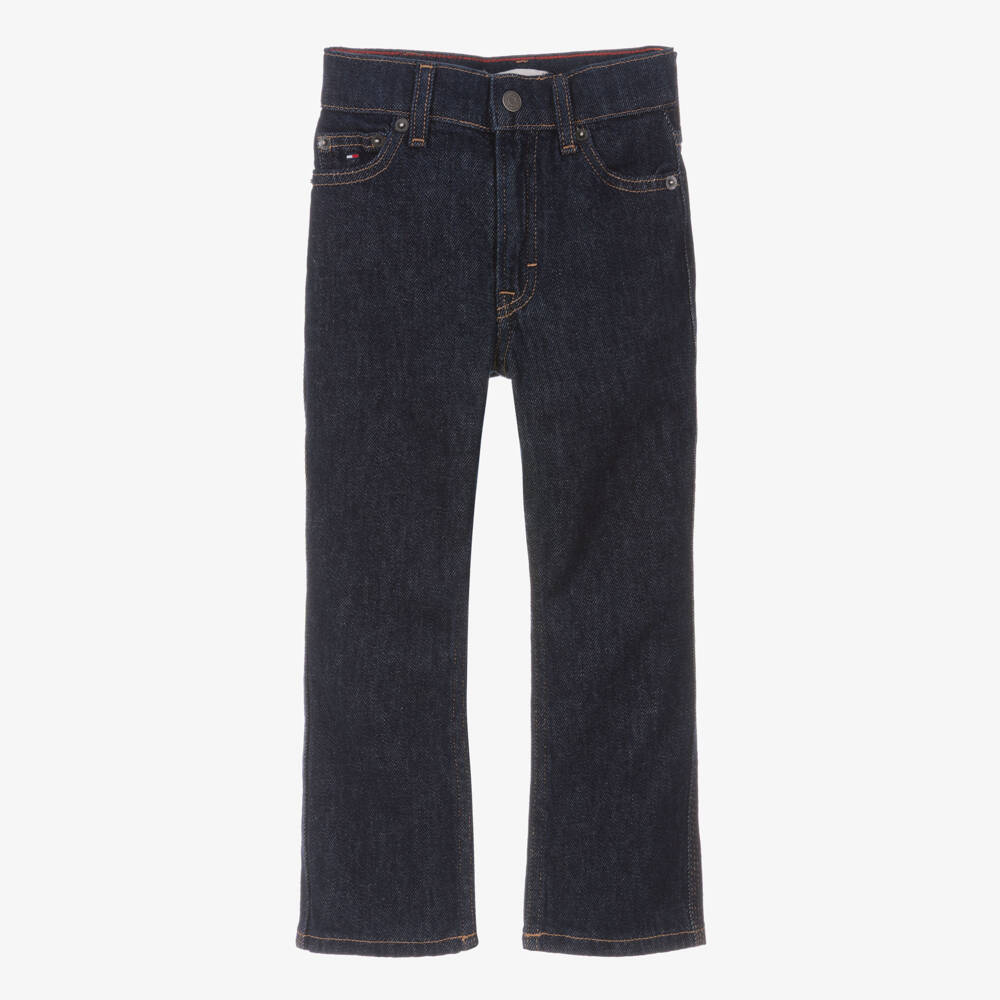 Tommy Hilfiger-Girls Dark Blue Denim Wide Leg Mabel Rinse Jeans | Childrensalon