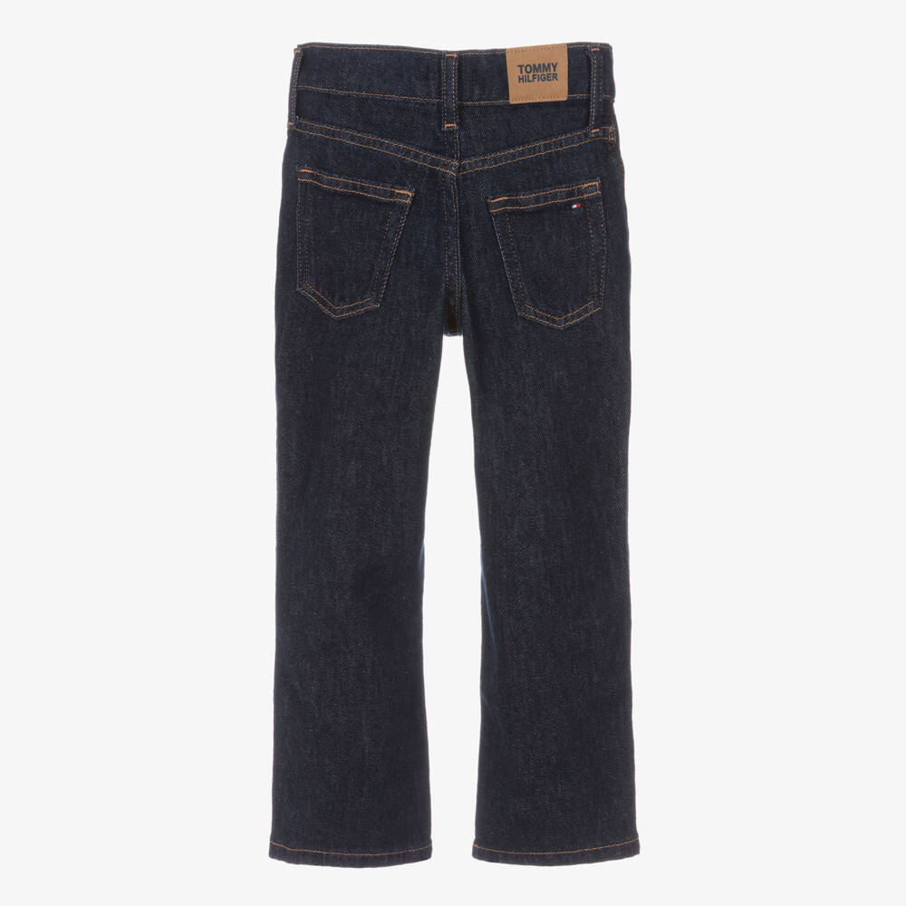 Tommy Hilfiger-Girls Dark Blue Denim Wide Leg Mabel Rinse Jeans | Childrensalon