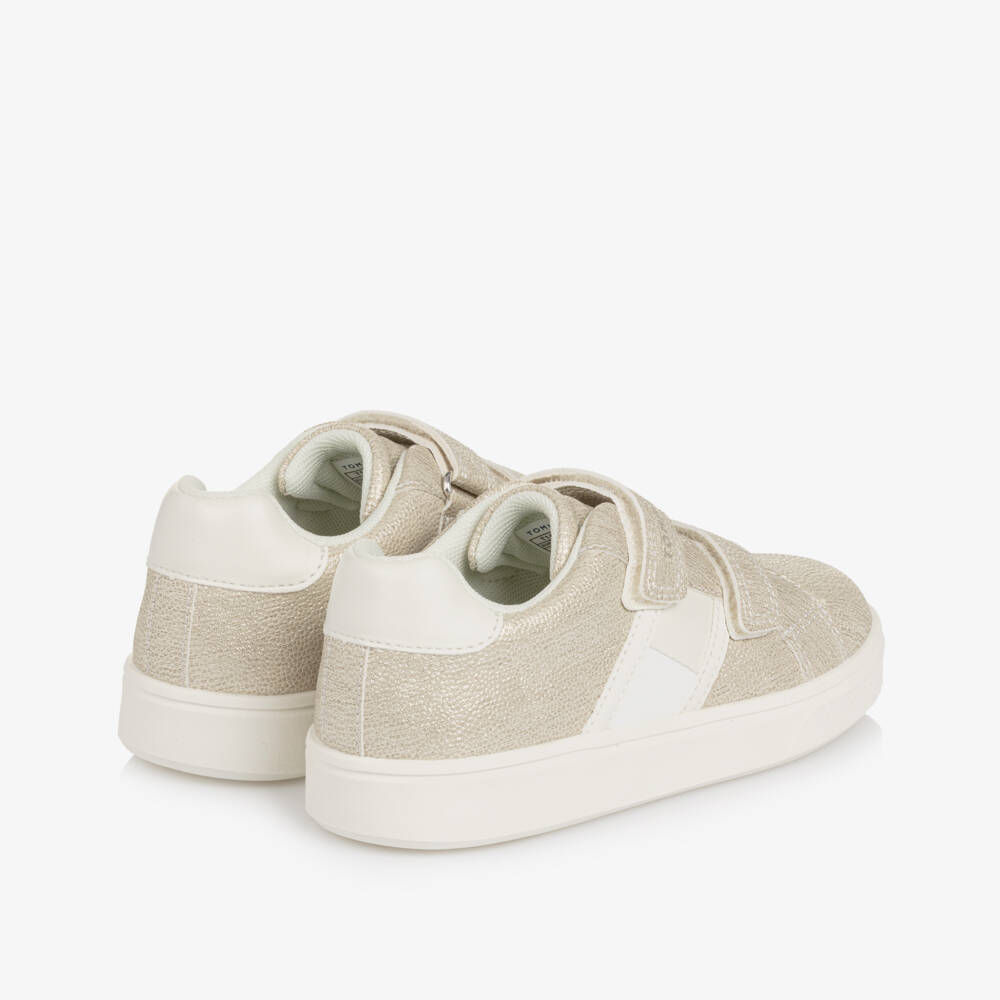 Tommy Hilfiger-Кроссовки золотистые блестящие из искусственной кожи для девочек | Childrensalon