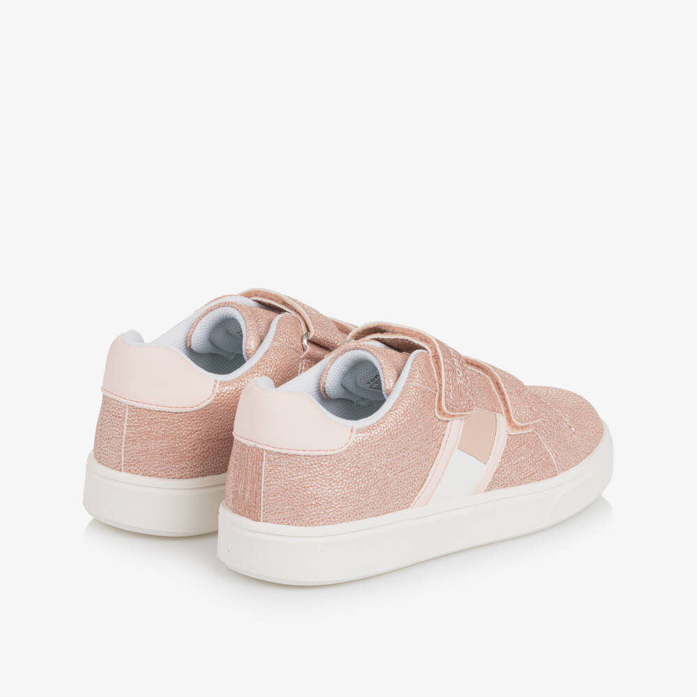 Tommy Hilfiger-حذاء رياضي جلد صناعي لامع لون زهري للبنات | Childrensalon