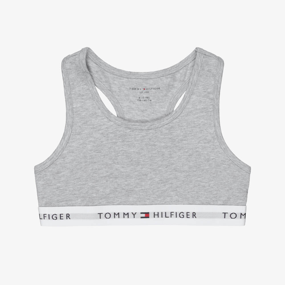 Tommy Hilfiger-Серые и белые хлопковые бюстгальтеры для девочек (2шт) | Childrensalon