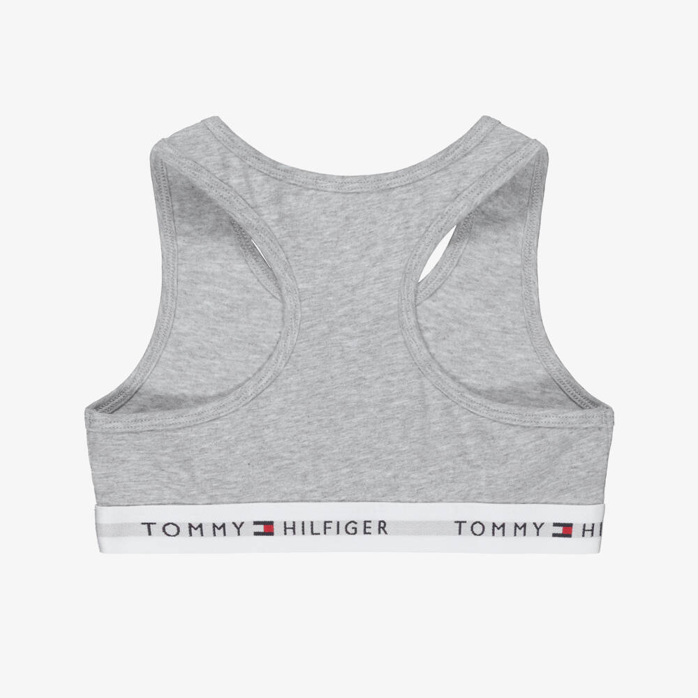 Tommy Hilfiger-Серые и белые хлопковые бюстгальтеры для девочек (2шт) | Childrensalon