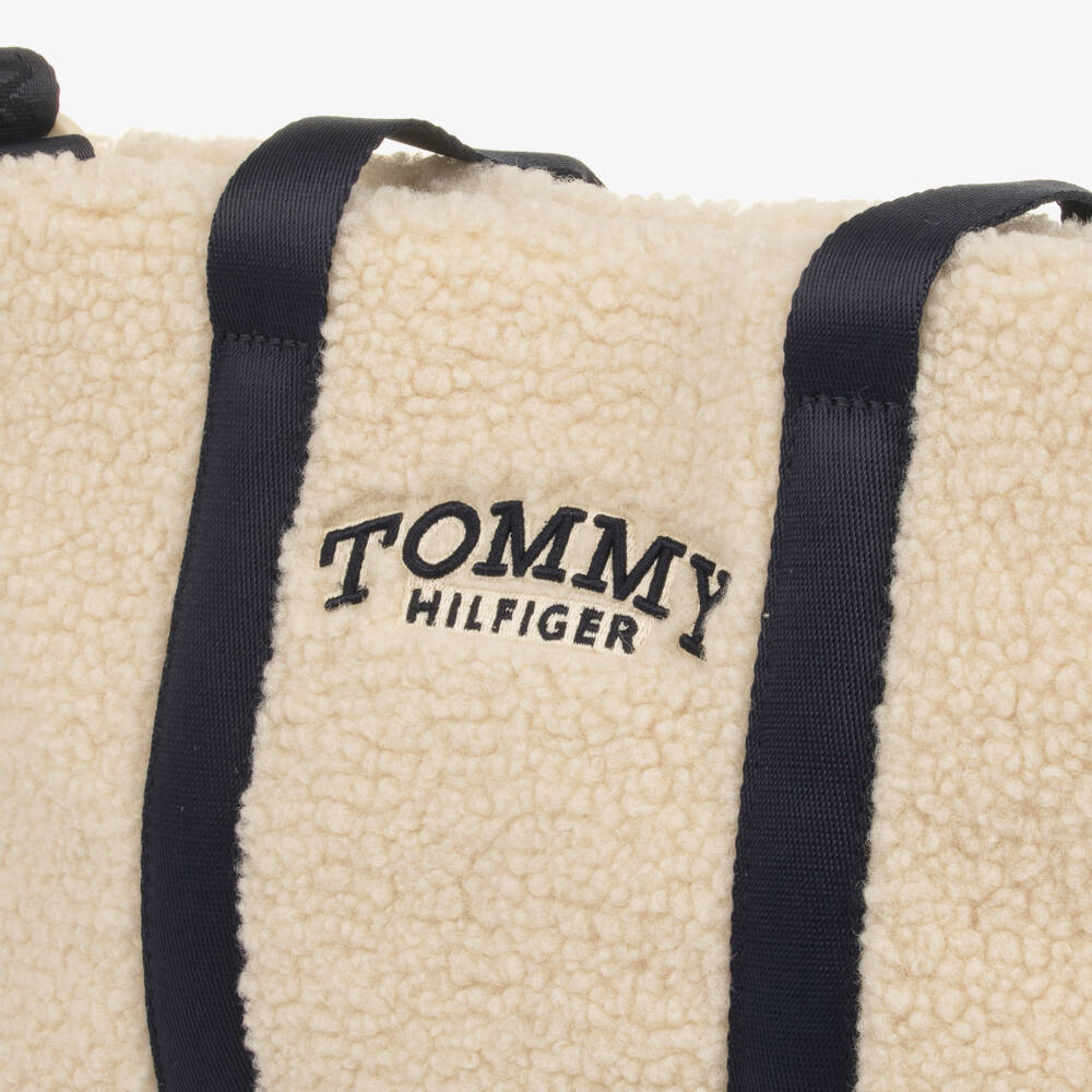 Tommy Hilfiger-Girls Ivory Teddy Fleece Handbag (30cm) | Childrensalon