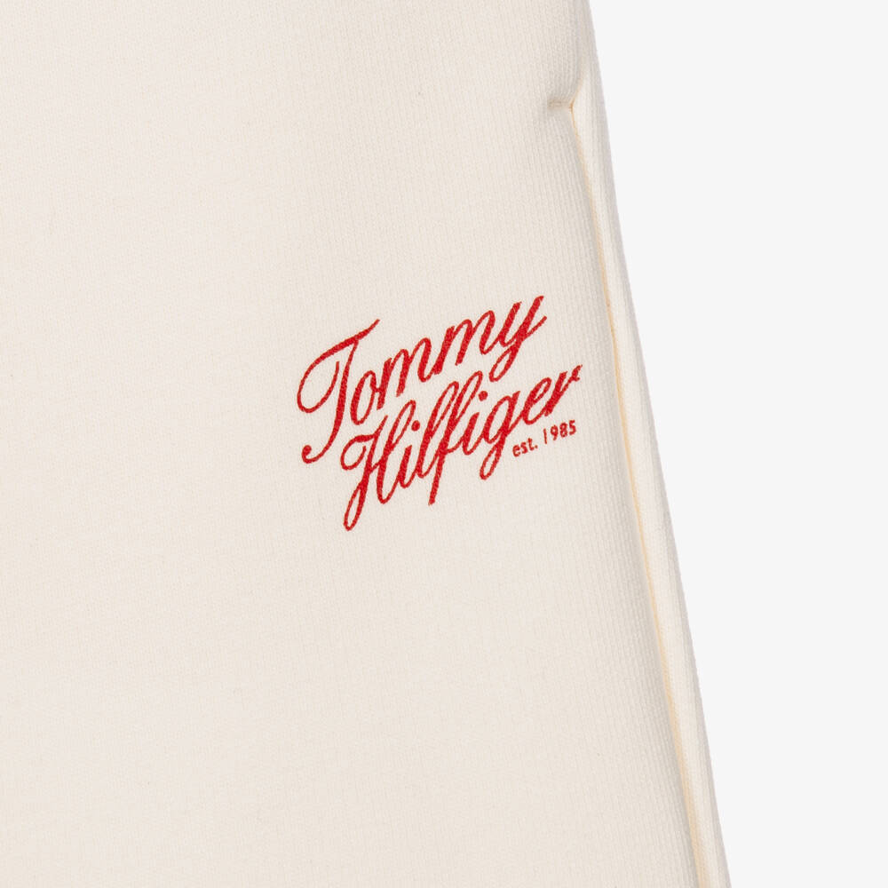 Tommy Hilfiger-Girls Ivory Tommy Script Joggers | Childrensalon