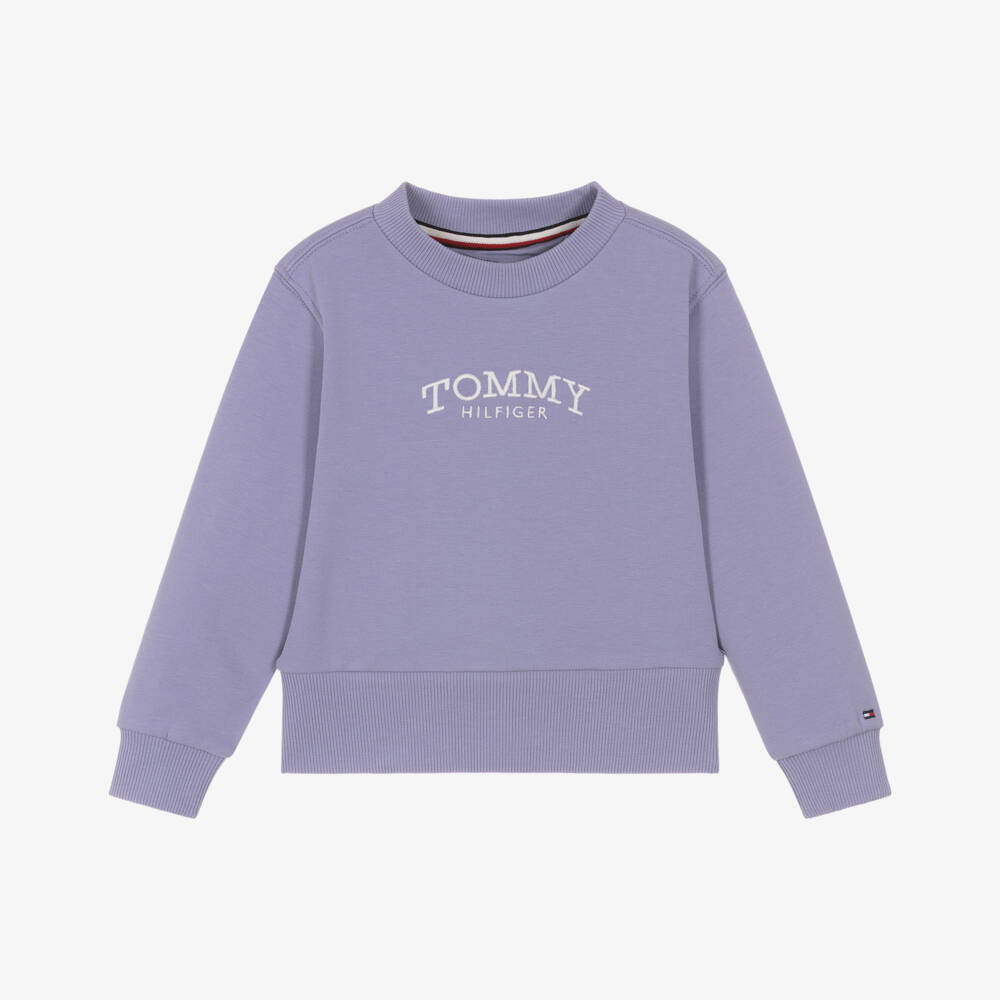 Tommy Hilfiger-Girls Lilac Purple Jersey Sweatshirt | Childrensalon