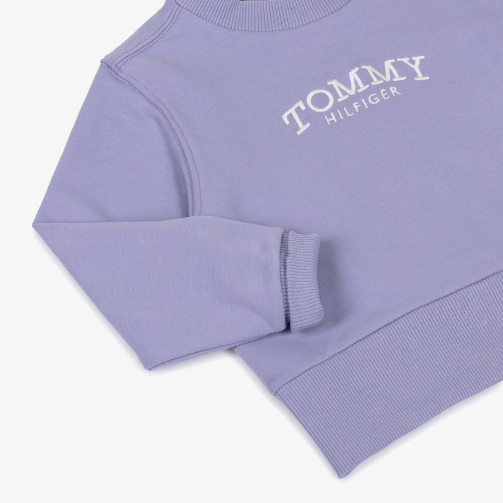 Tommy Hilfiger-Свитшот сиреневый трикотажный для девочек | Childrensalon