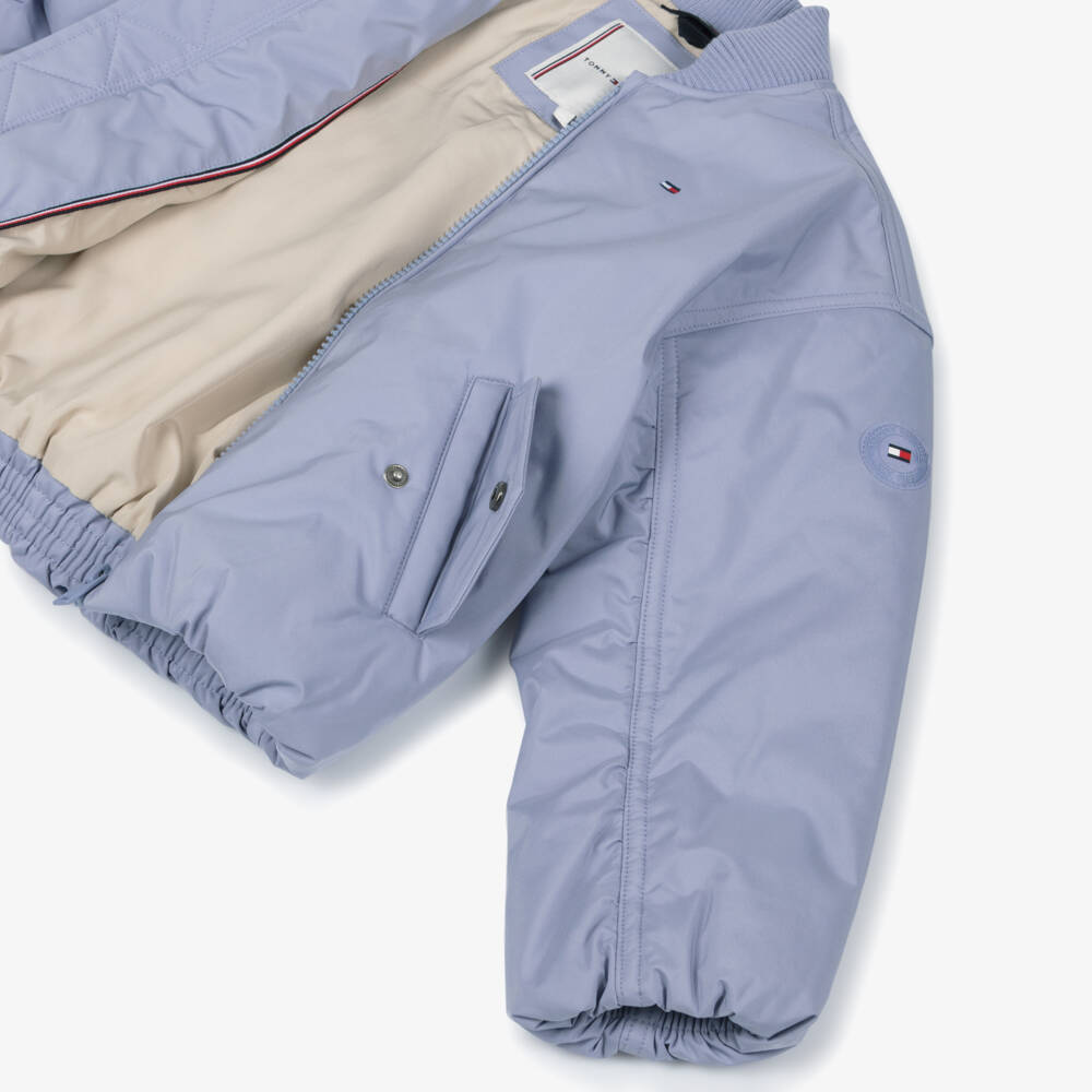 Tommy Hilfiger-Girls Lilac Purple Padded Bomber Jacket | Childrensalon