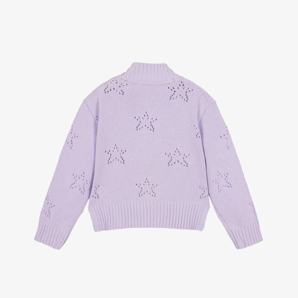 Tommy Hilfiger-Girls Lilac Star Chenille Sweater | Childrensalon