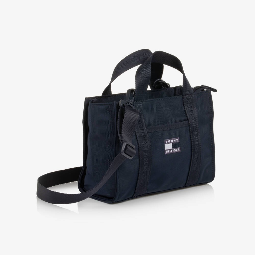 Tommy Hilfiger-Girls Navy Blue Flag Logo Cross Body Bag (23cm) | Childrensalon