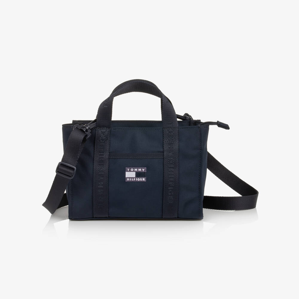 Tommy Hilfiger-Girls Navy Blue Flag Logo Cross Body Bag (23cm) | Childrensalon