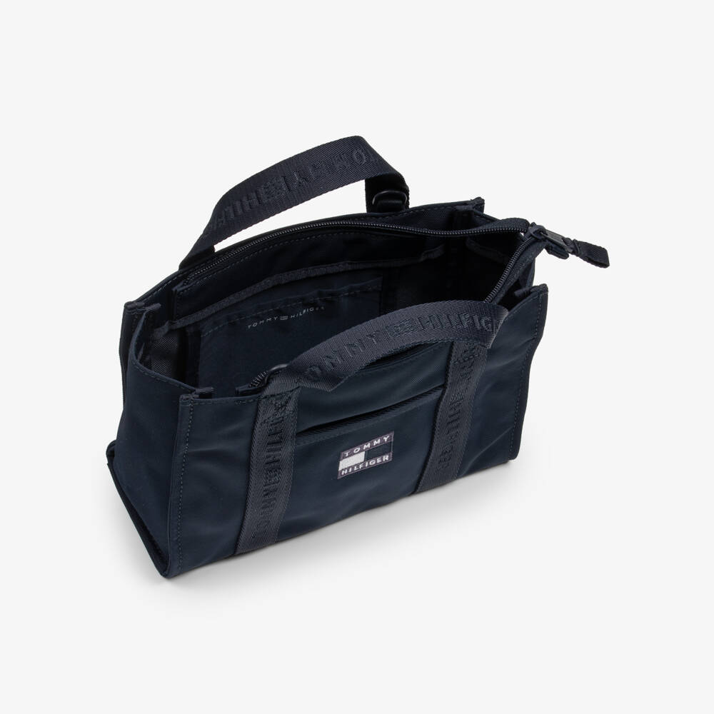 Tommy Hilfiger-Girls Navy Blue Flag Logo Cross Body Bag (23cm) | Childrensalon