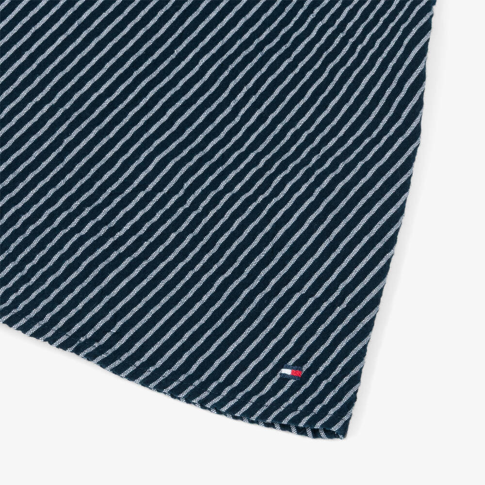 Tommy Hilfiger-فستان بنات مخطط بكشكشات لون كحلي  | Childrensalon