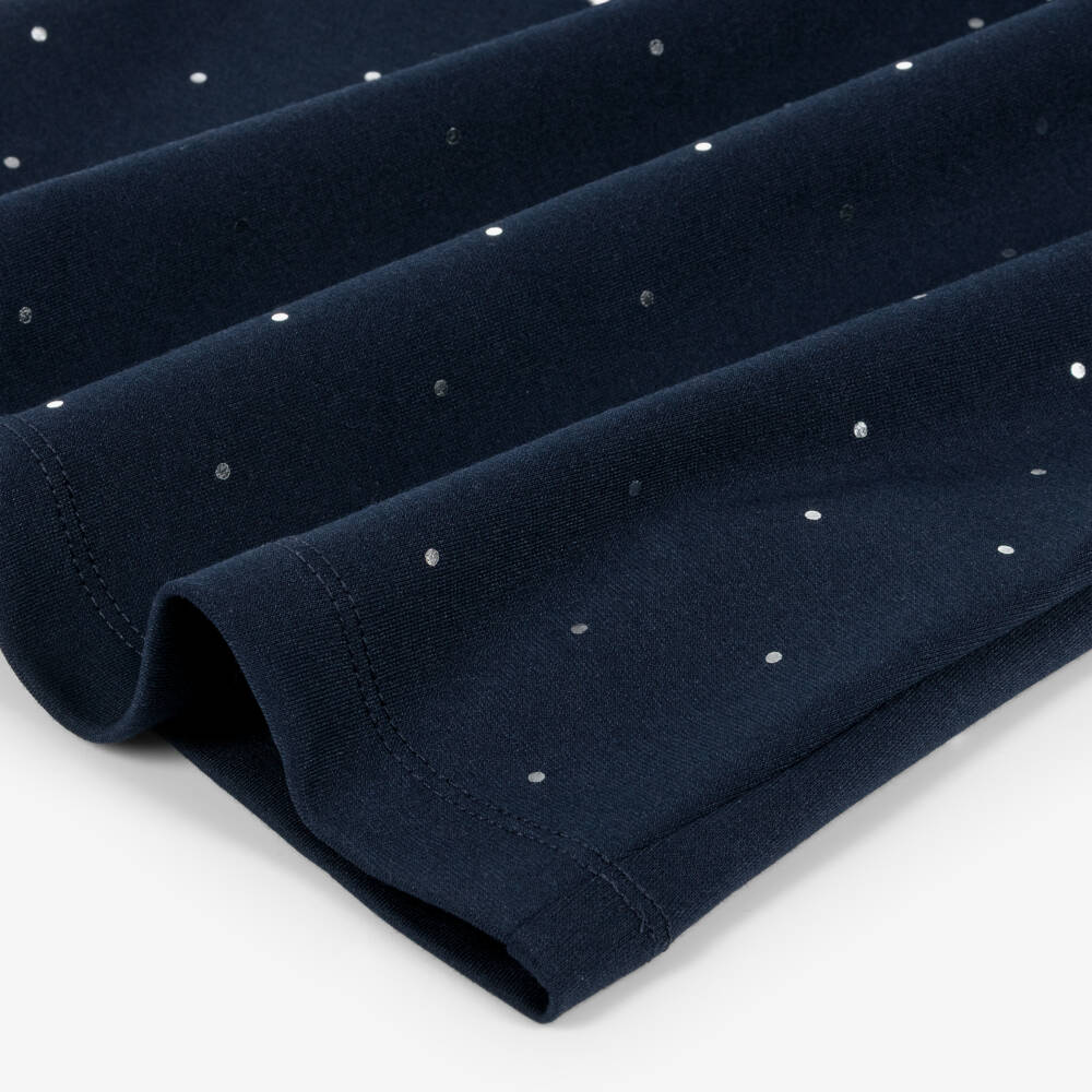 Tommy Hilfiger-Girls Navy Blue Studded Milano Jersey Dress | Childrensalon