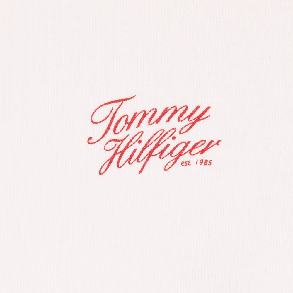 Tommy Hilfiger-Girls Off-White Script Print Relaxed Sweatshirt | Childrensalon