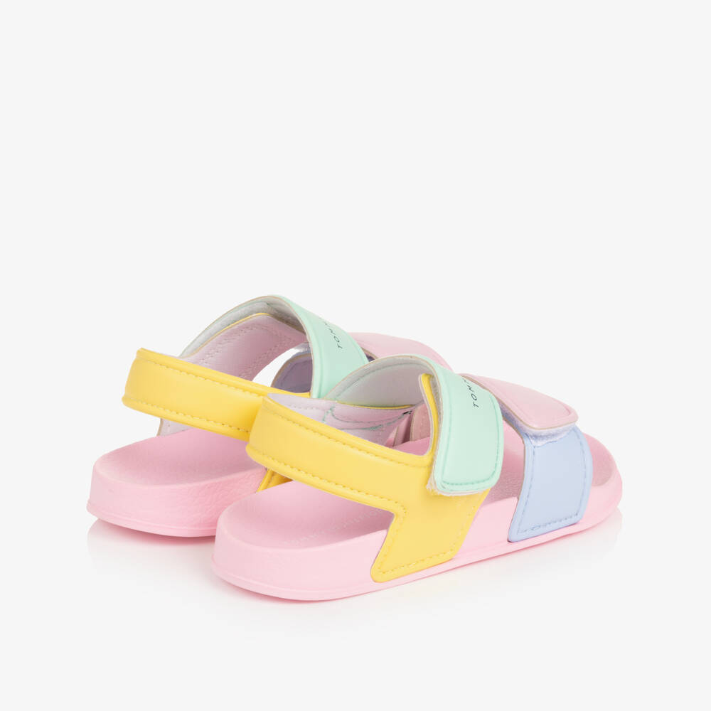 Tommy Hilfiger-Girls Pastel Coloured Moulded Velcro Sandals | Childrensalon