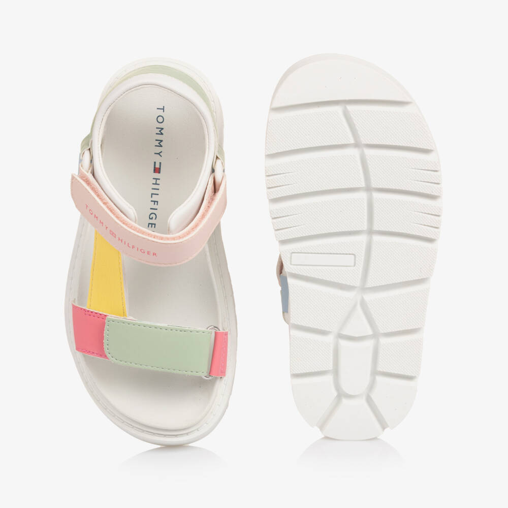 Tommy Hilfiger-Girls Pastel Multicolour Faux Leather Sandals | Childrensalon