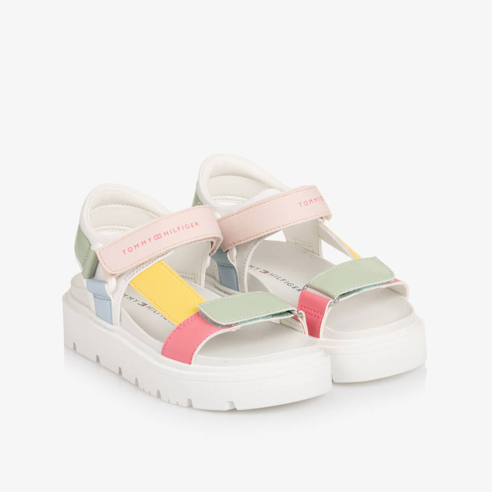 Tommy Hilfiger-Girls Pastel Multicolour Faux Leather Sandals | Childrensalon