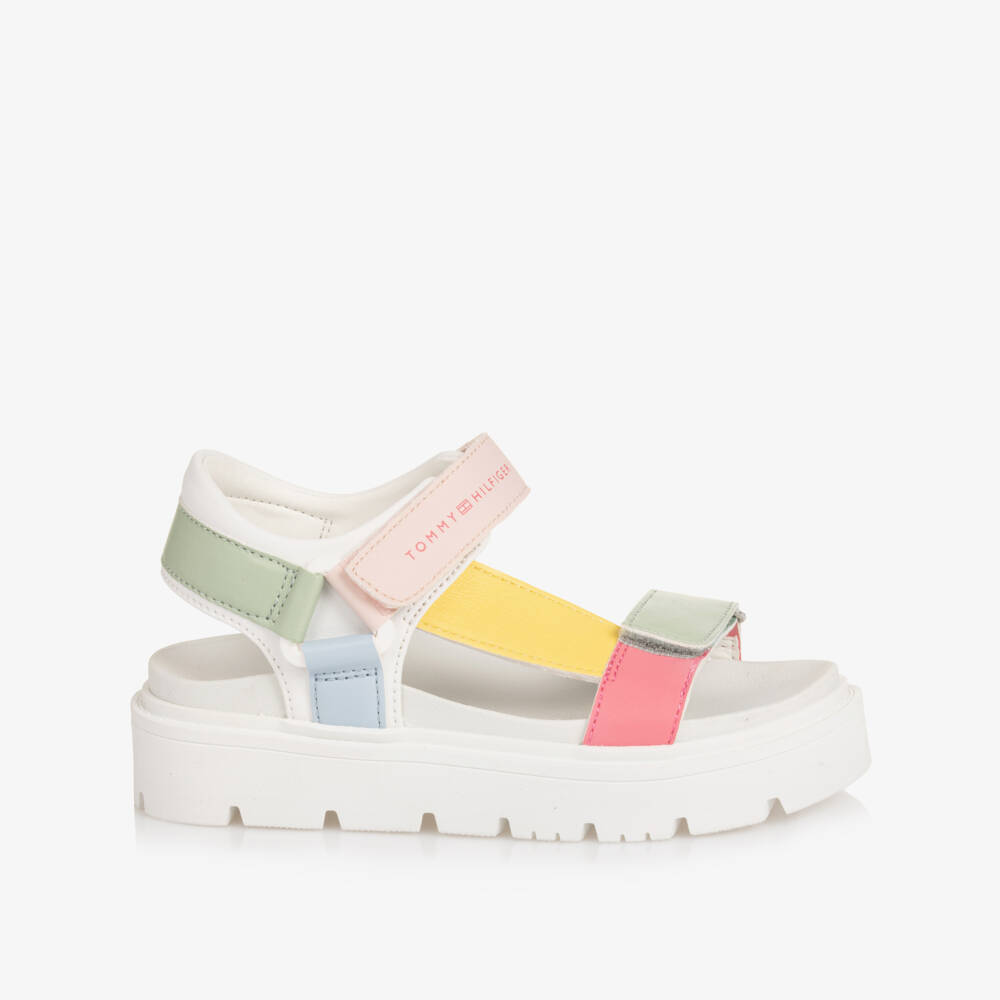 Tommy Hilfiger-Girls Pastel Multicolour Faux Leather Sandals | Childrensalon