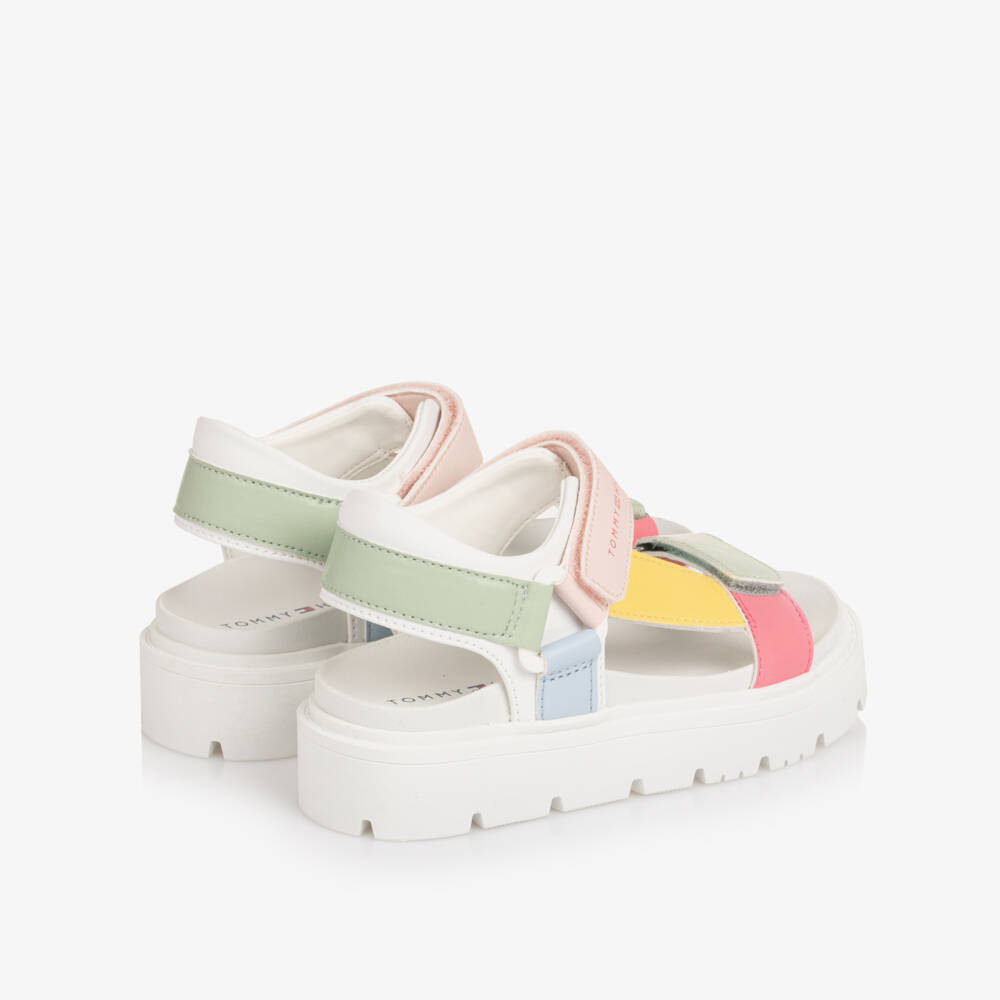 Tommy Hilfiger-Girls Pastel Multicolour Faux Leather Sandals | Childrensalon
