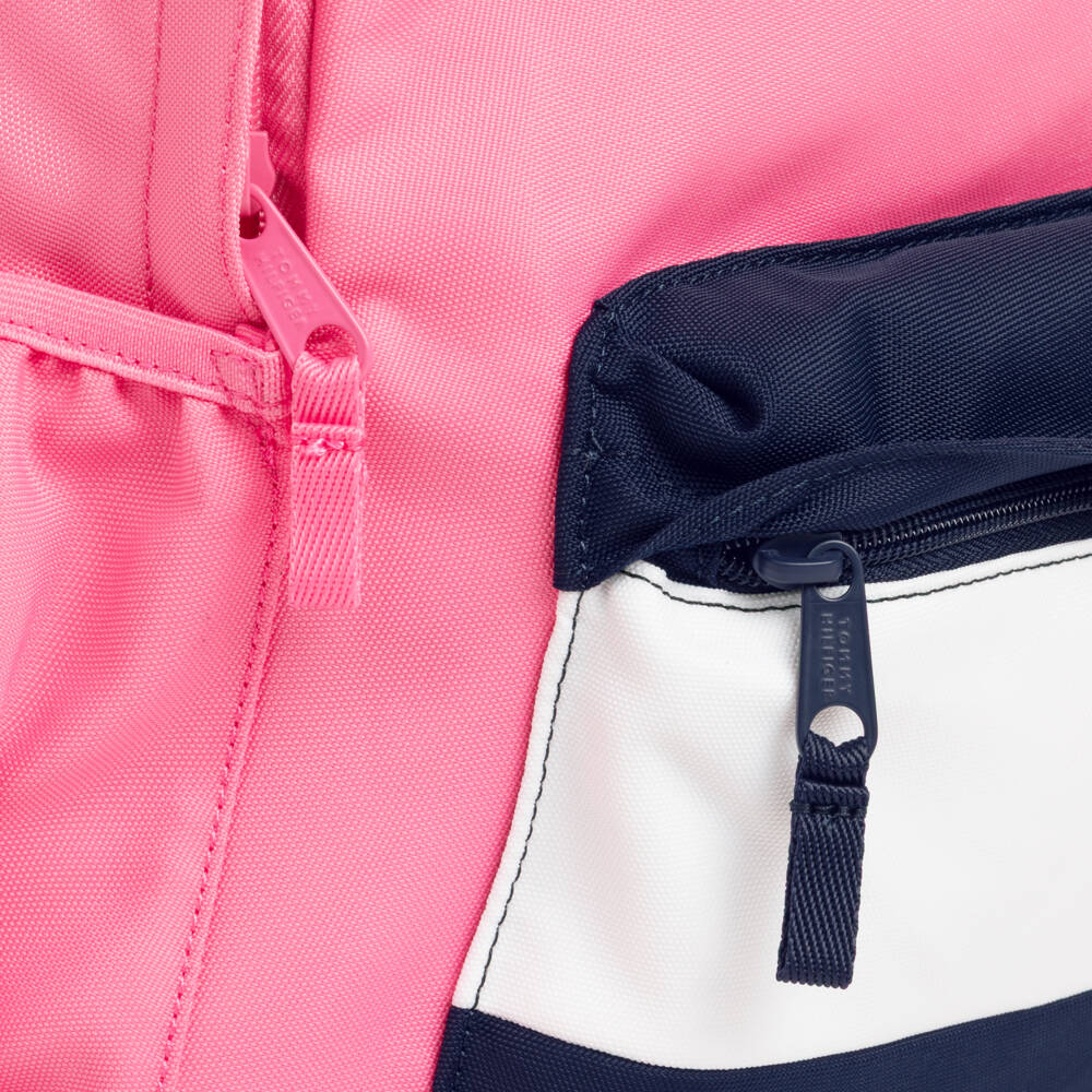 Tommy Hilfiger-Girls Pink Backpack with Logo (40cm) | Childrensalon