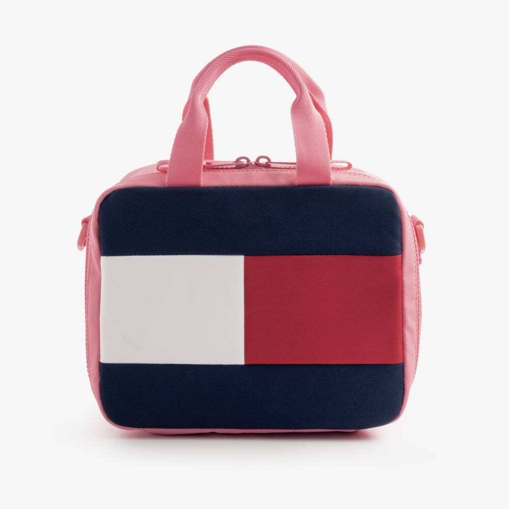 Tommy Hilfiger-Girls Pink Canvas Flag Logo Lunch Bag (23cm) | Childrensalon