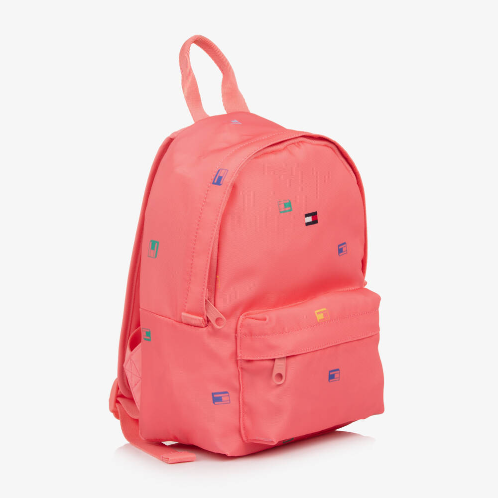 Tommy Hilfiger-Girls Pink Canvas Mini Backpack (29cm) | Childrensalon