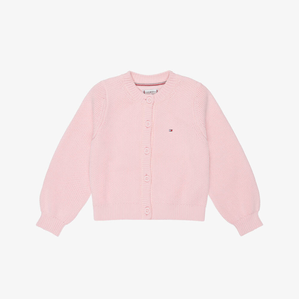 Tommy Hilfiger-Girls Pink Chenille Knit Cardigan | Childrensalon