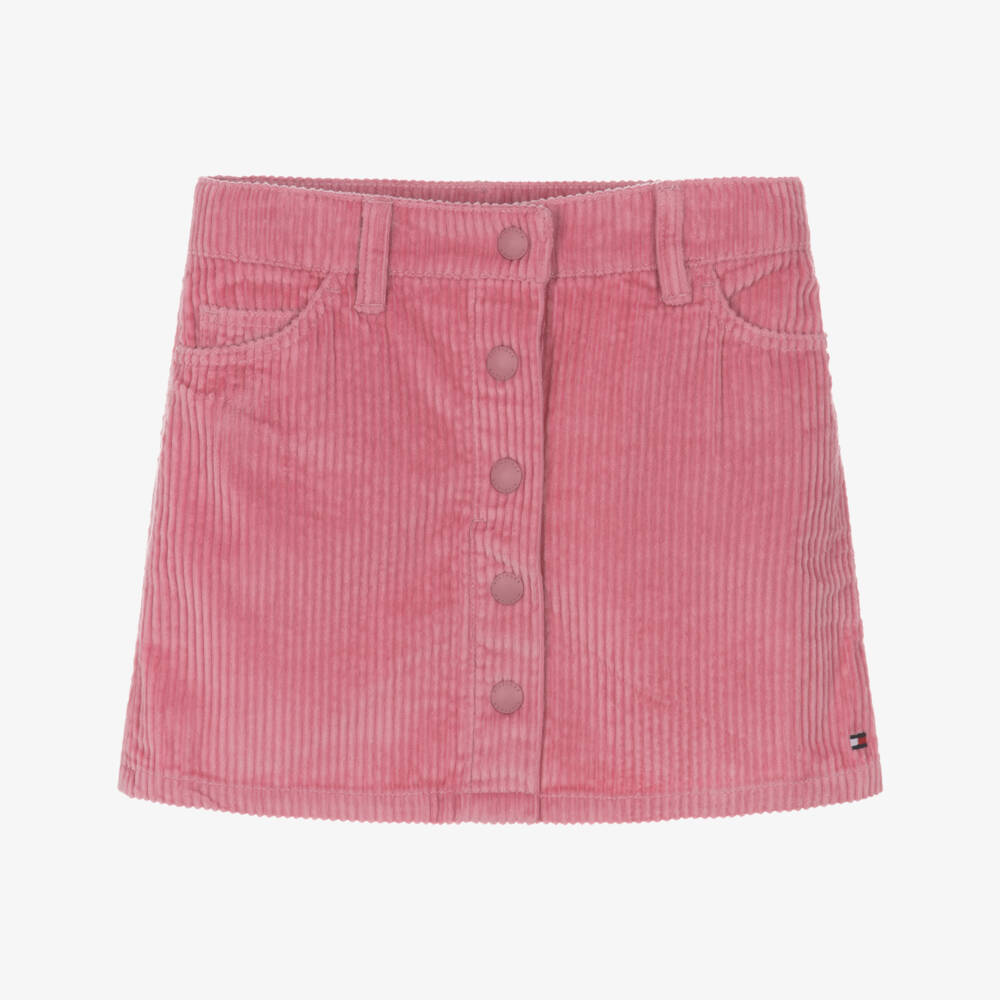 Tommy Hilfiger-Girls Pink Cotton Corduroy Skirt | Childrensalon