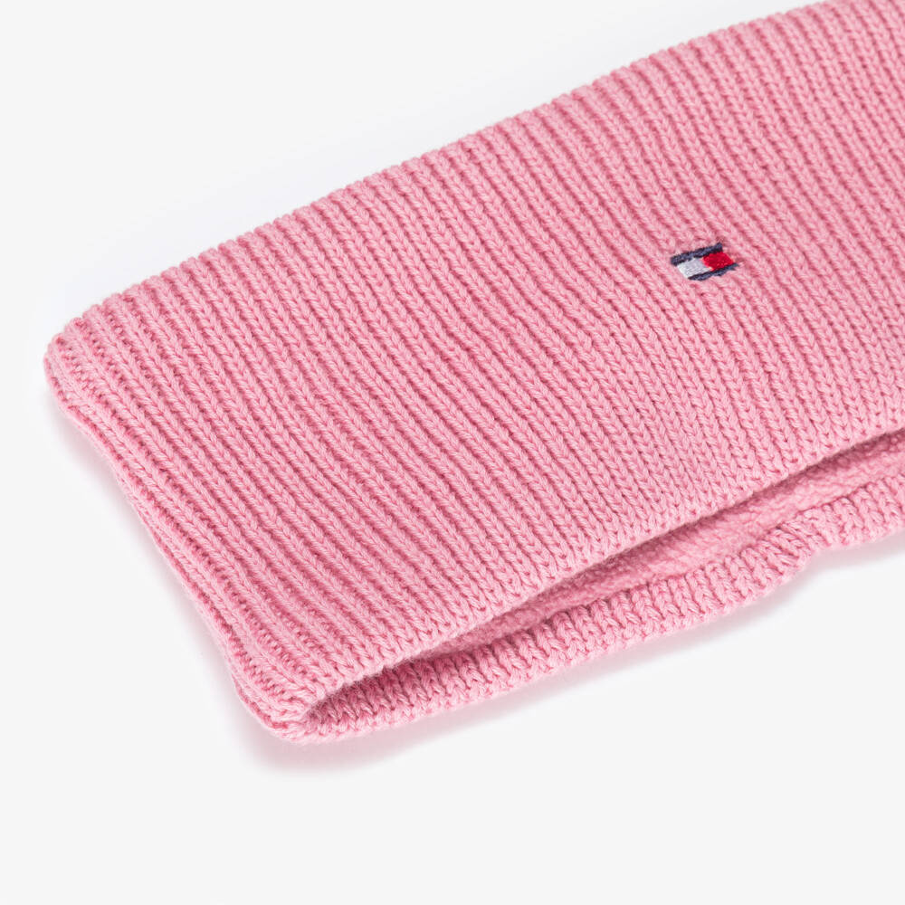 Tommy Hilfiger-Girls Pink Organic Cotton Knit Headband | Childrensalon