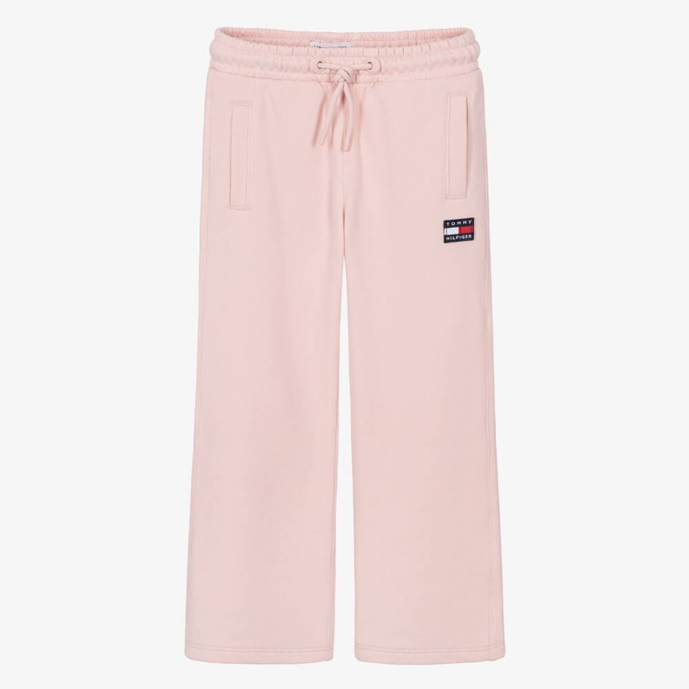 Tommy Hilfiger-Girls Pink Wide Leg Heritage Flag Joggers | Childrensalon