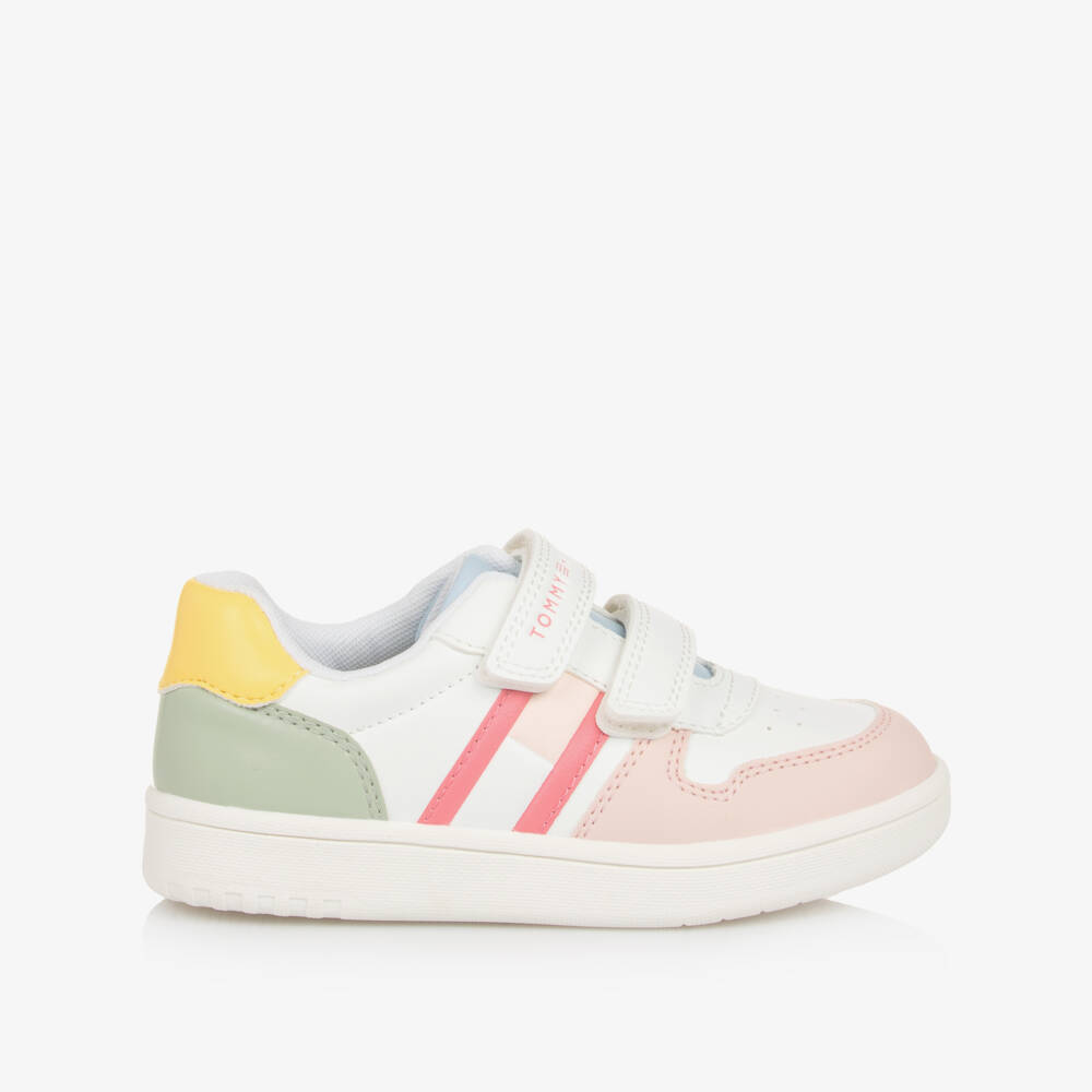 Tommy Hilfiger-حذاء رياضي جلد صناعي لون أبيض للبنات | Childrensalon