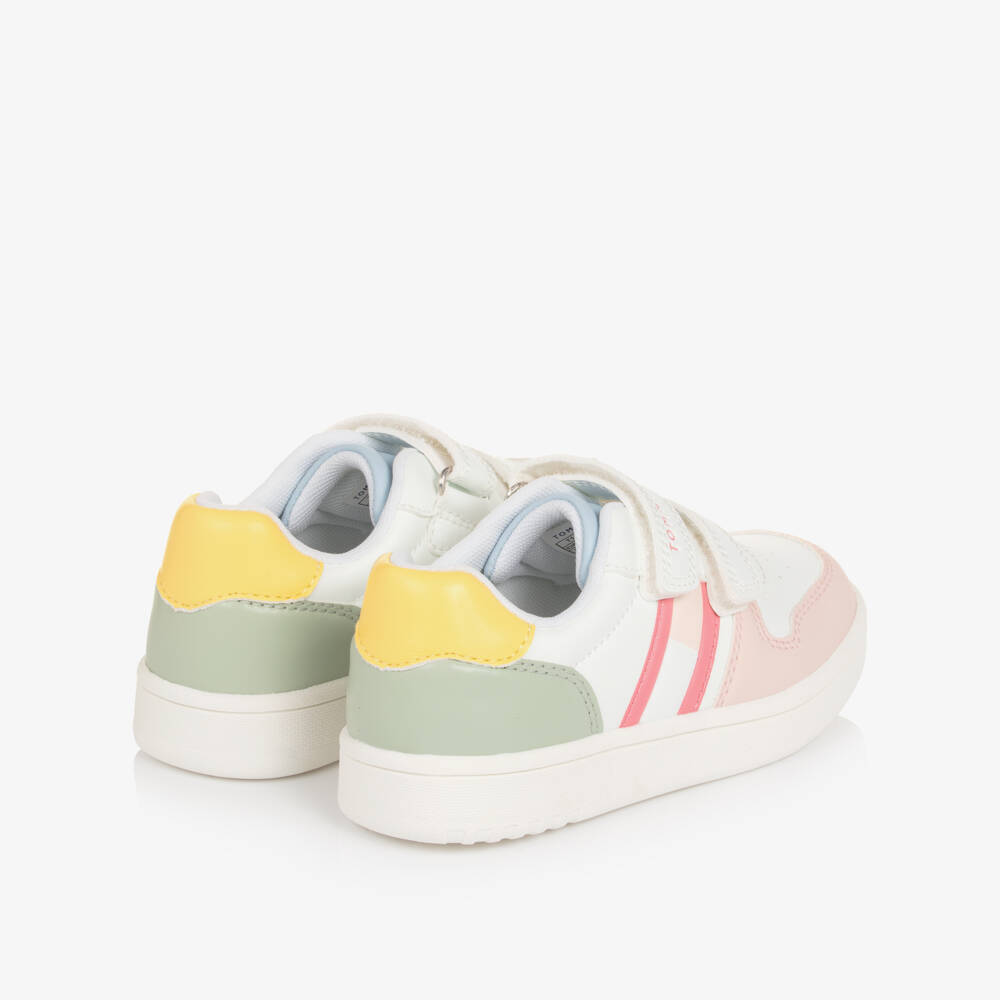 Tommy Hilfiger-حذاء رياضي جلد صناعي لون أبيض للبنات | Childrensalon