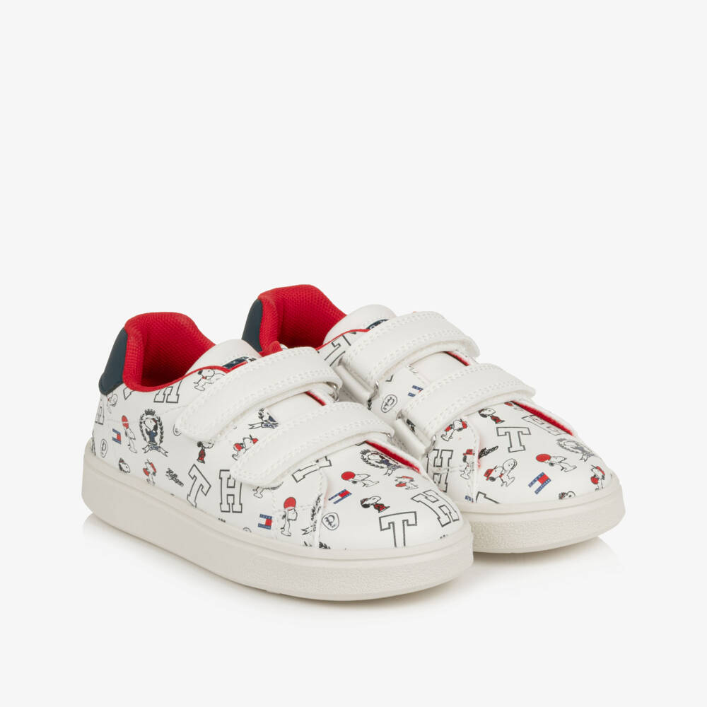 Tommy Hilfiger-Girls White Snoopy & Peanuts Trainers  | Childrensalon