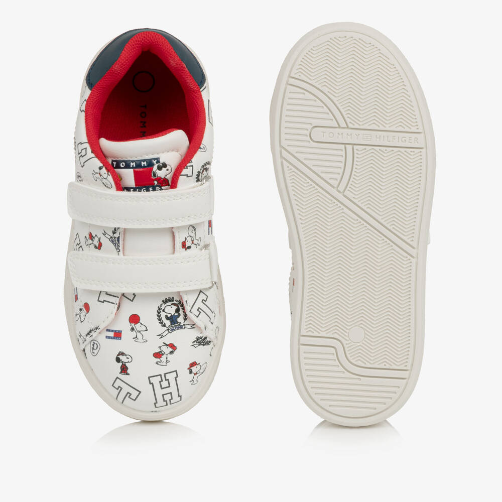 Tommy Hilfiger-Girls White Snoopy & Peanuts Trainers | Childrensalon
