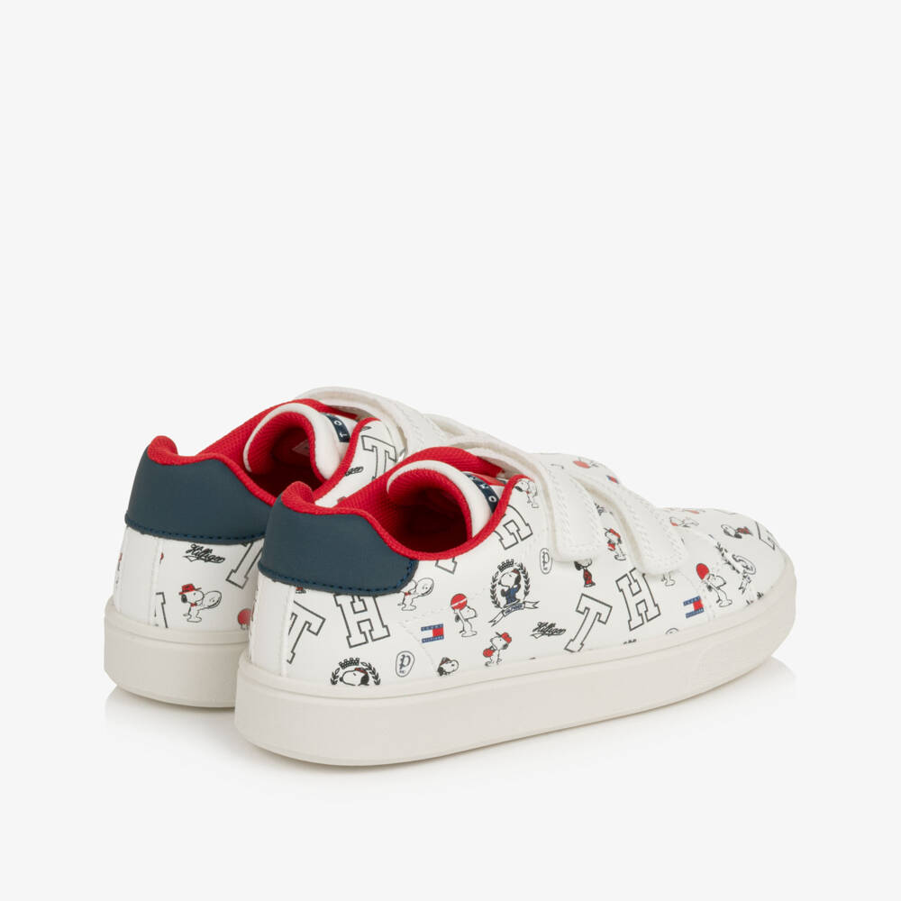 Tommy Hilfiger-Girls White Snoopy & Peanuts Trainers | Childrensalon