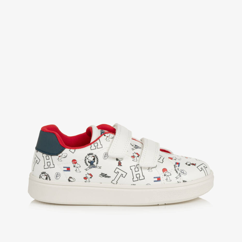 Tommy Hilfiger-Girls White Snoopy & Peanuts Trainers | Childrensalon