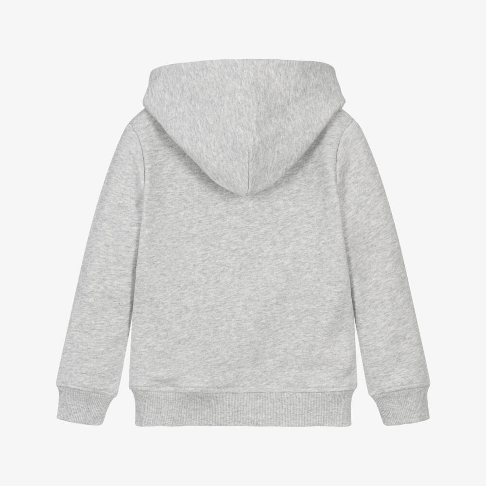 Tommy Hilfiger-Grey Cotton Heritage Flag Logo Hoodie | Childrensalon