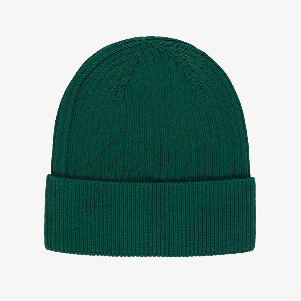 Tommy Hilfiger-Heritage Flag Rib-Knit Beanie in Dark Green | Childrensalon
