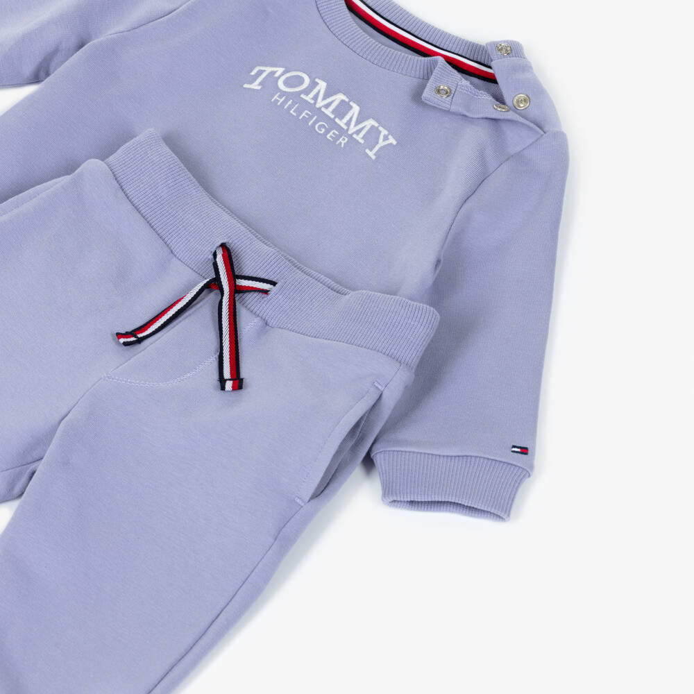 Tommy Hilfiger-Lilac Purple Cotton Embroidered Logo Tracksuit | Childrensalon