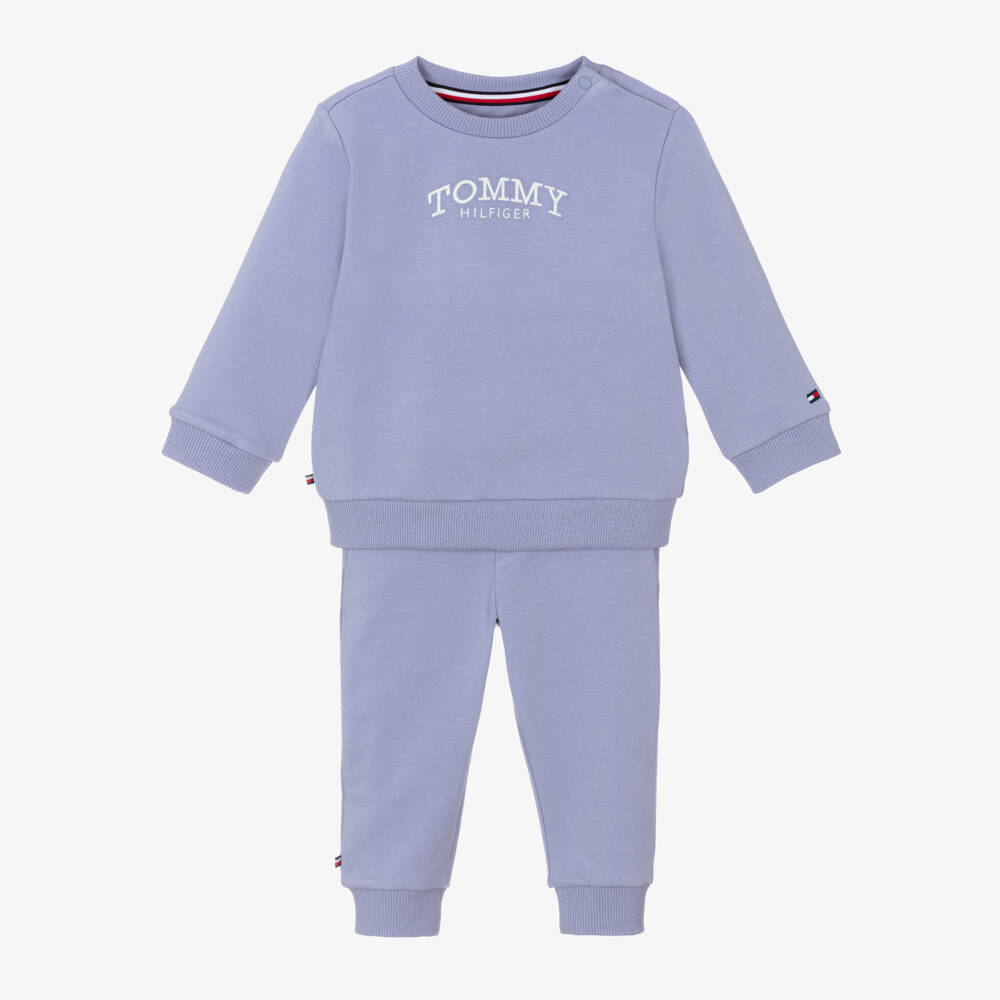 Tommy Hilfiger-Lilac Purple Cotton Embroidered Logo Tracksuit | Childrensalon