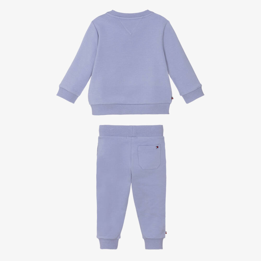 Tommy Hilfiger-Lilac Purple Cotton Embroidered Logo Tracksuit | Childrensalon