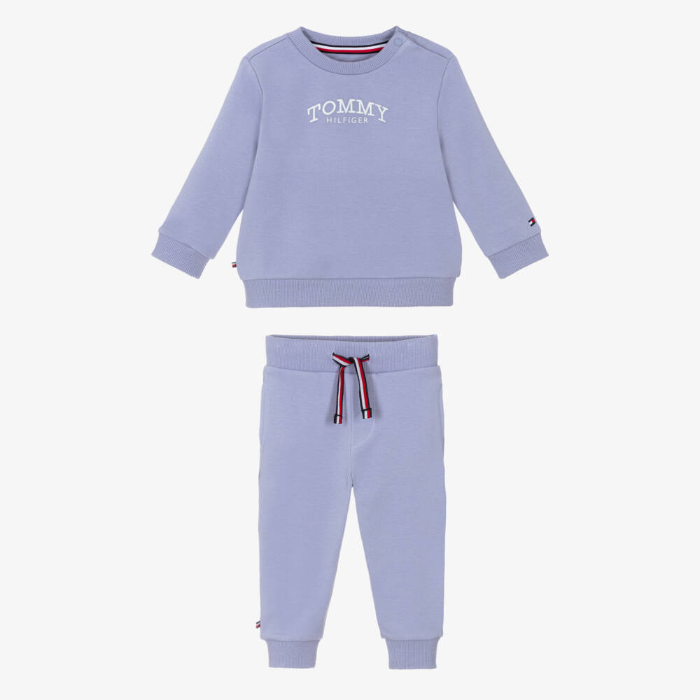 Tommy Hilfiger-Lilac Purple Cotton Embroidered Logo Tracksuit | Childrensalon