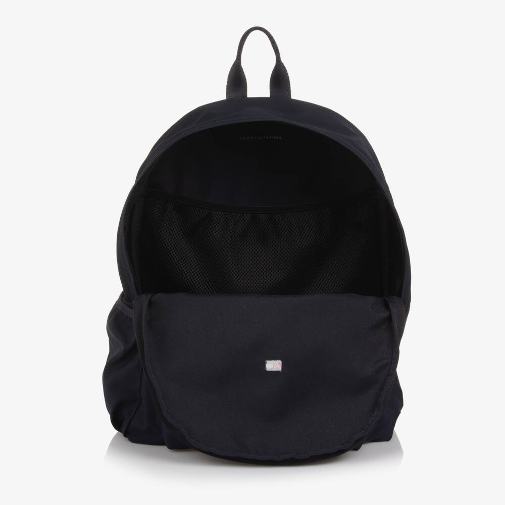 Tommy Hilfiger-Navy Blue Canvas Flag Logo Backpack (40cm) | Childrensalon