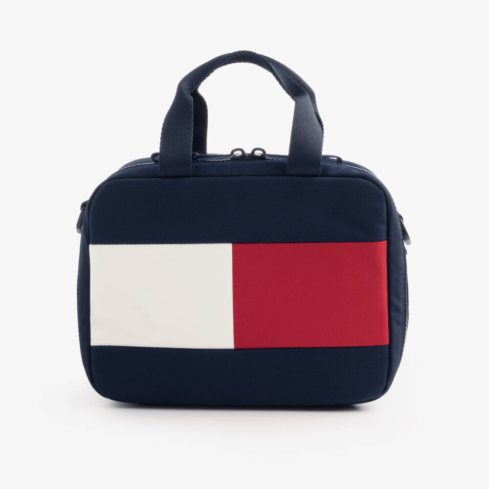 Tommy Hilfiger-Navy Blue Canvas Flag Logo Lunch Bag (23cm) | Childrensalon